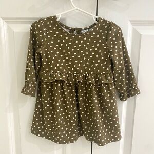 Old Navy Girl's Green Polka Dot Dress Size 12-18 months